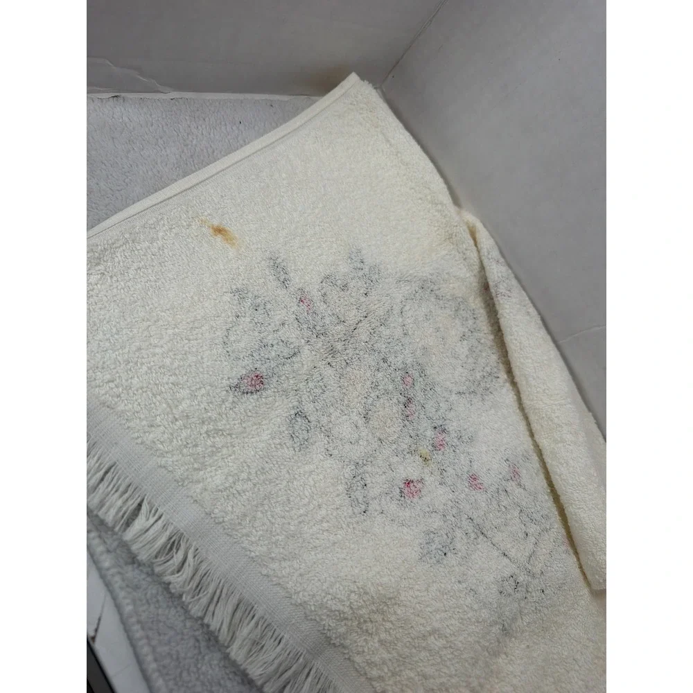 Vintage 80s Hallmark Marty Links Christmas Towel Set White Holiday Kitchen 3pc